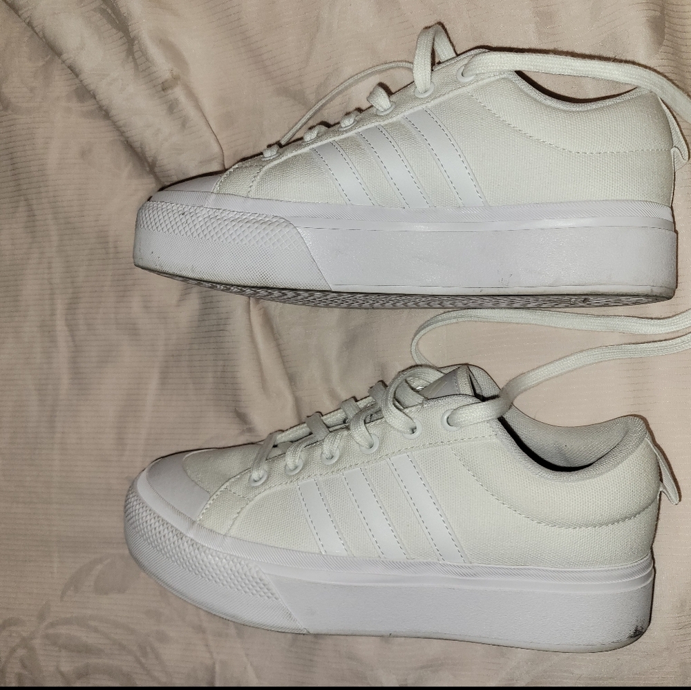 Adidas End Plastic Waste White Canvas Platform Sneakers